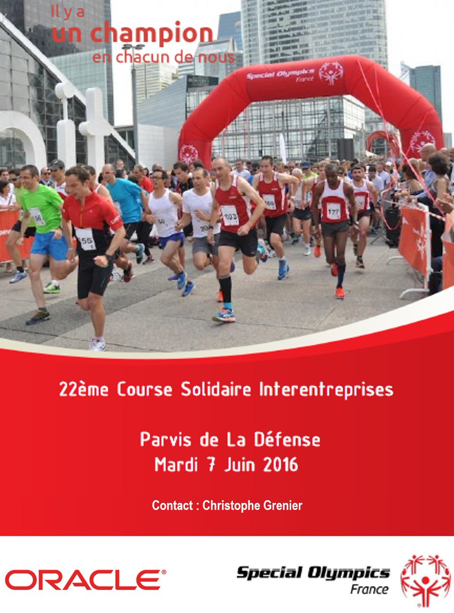 LisaKulmicht's tweet photo. Les inscriptions sont ouvertes pour la #CourseRelais @SOLYMPICSFrance le 7 juin à la @defense_news! #OracleSengage https://t.co/BPXofSPF5O
