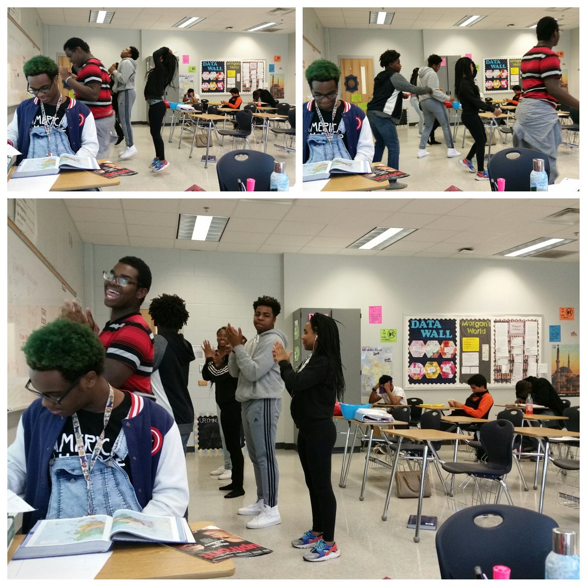 Ms_LMorgan's tweet photo. Taking a well-deserved dance brain break during a 3 hour recovery work session. #chachaslide #endoftheyeargrind https://t.co/wD0I9LUOtY