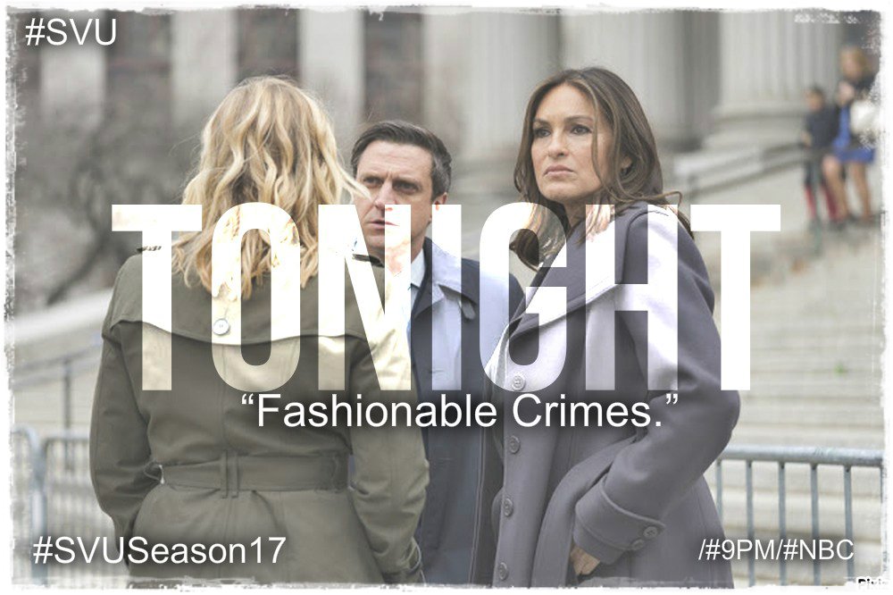 1976mariaangel's tweet photo. tonight 
   #SVUSeason17
    #FashionableCrimes 
   #MunchReturns 
 #9PM/#NBC https://t.co/ESJ0tWw0FN