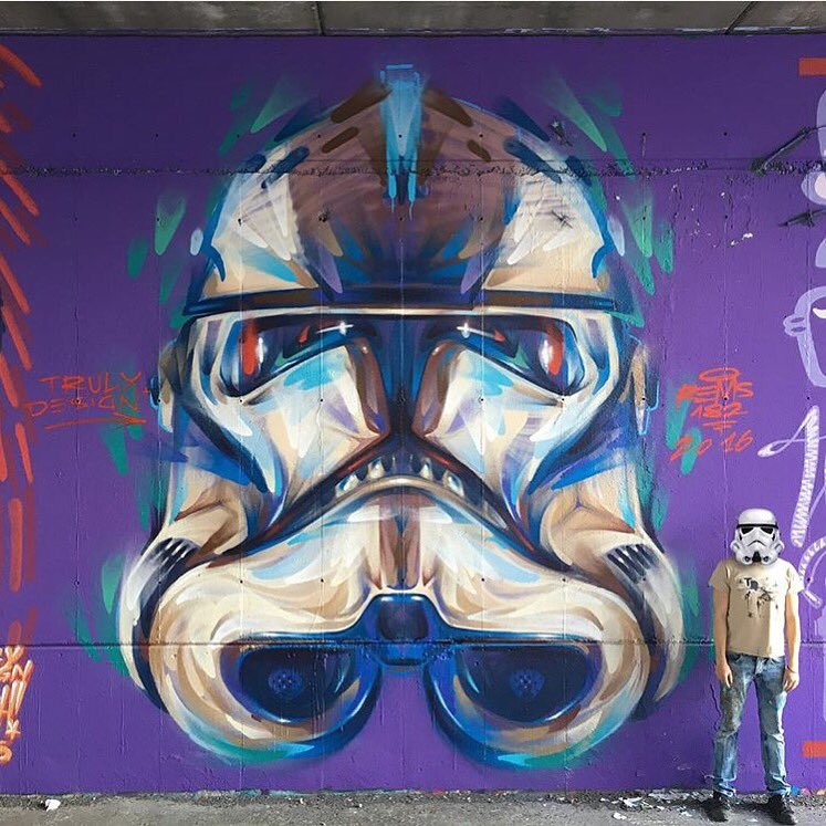 #MayTheFourthBeWithYou with this new #streetart piece by Rems182 of <a href="/trulydesign/">Truly Design</a>.