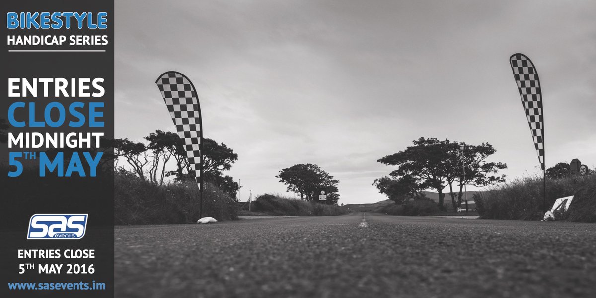 Entries for the <a href="/BikestyleIOM/">Bikestyle Ltd</a> Handicap Series Close Midnight Tomorrow. 
sasevents.im
