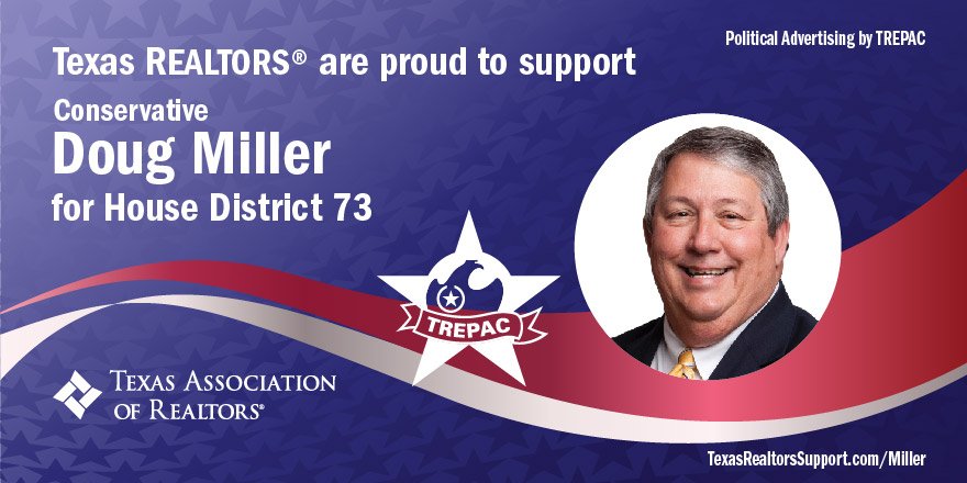 TexasTREPAC's tweet image. .@TXRealtors proudly supports @DougForTexas in his Primary Runoff for HD 73 #TXLege cc @TAR_GA