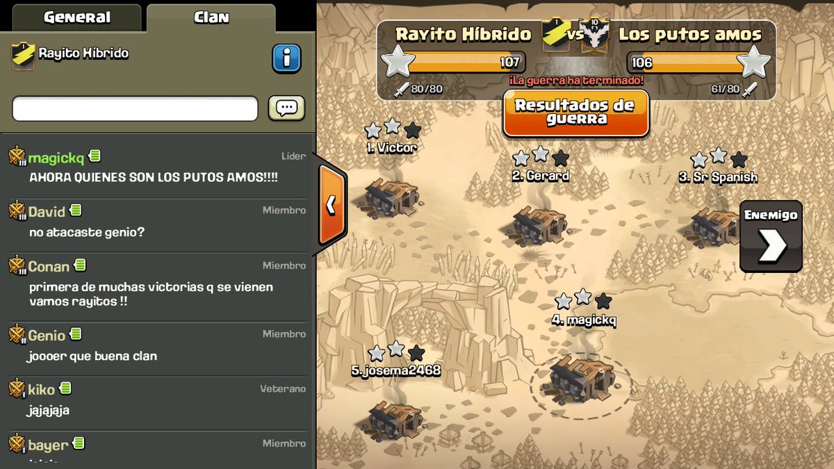 Magickq_CoC's tweet photo. @CHIEF_RIVERA @ByGaboII @RayitoHibrido si esa guerra fue de mrd pero viste está? Ganando a un lvl 10!! https://t.co/YDNnQzmfeK