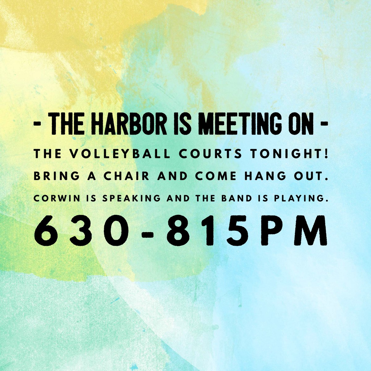 theharborhsm's tweet photo. Come hang out tonight! 630-815pm on the volleyball courts. https://t.co/FQWpfrsdFi