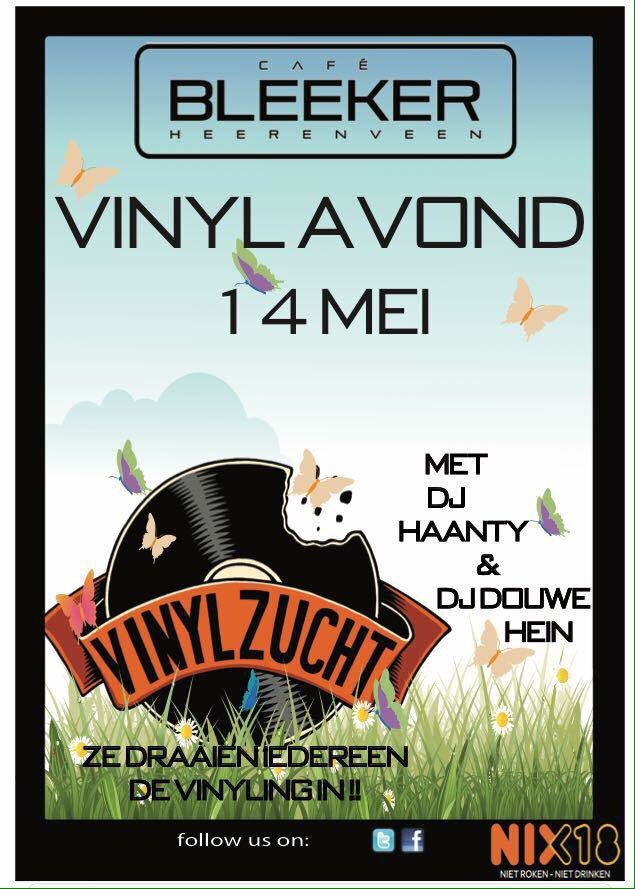 Vr 14 mei <a href="/vinylzucht/">Vinylzucht</a> in <a href="/CafeBleeker/">Cafe Bleeker</a> ......#HeeuulGezelliiggggg