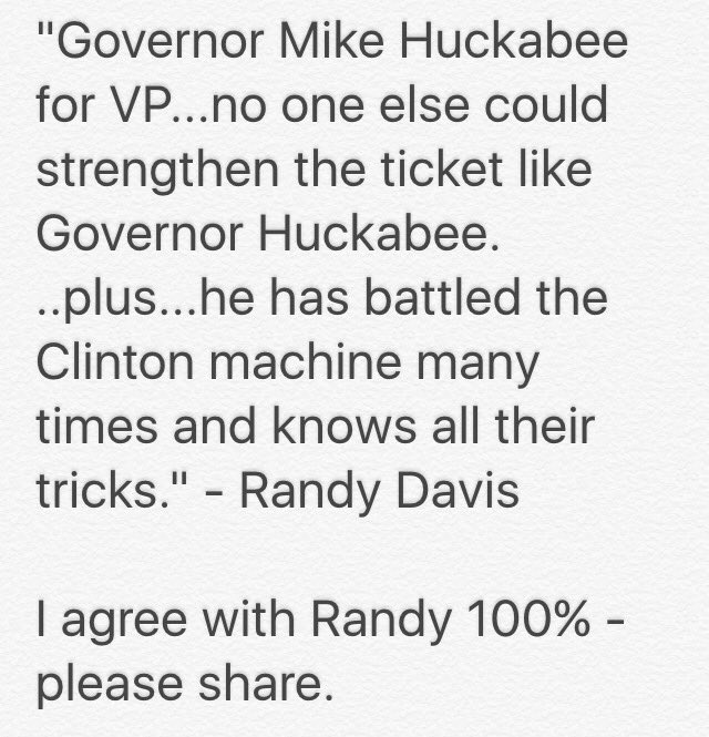 laura4fairtax's tweet image. #MakeAmericaGreatAgain #HuckabeeforVP #StopHillary #ExecutiveExperienceMatters @realDonaldTrump @GovMikeHuckabee