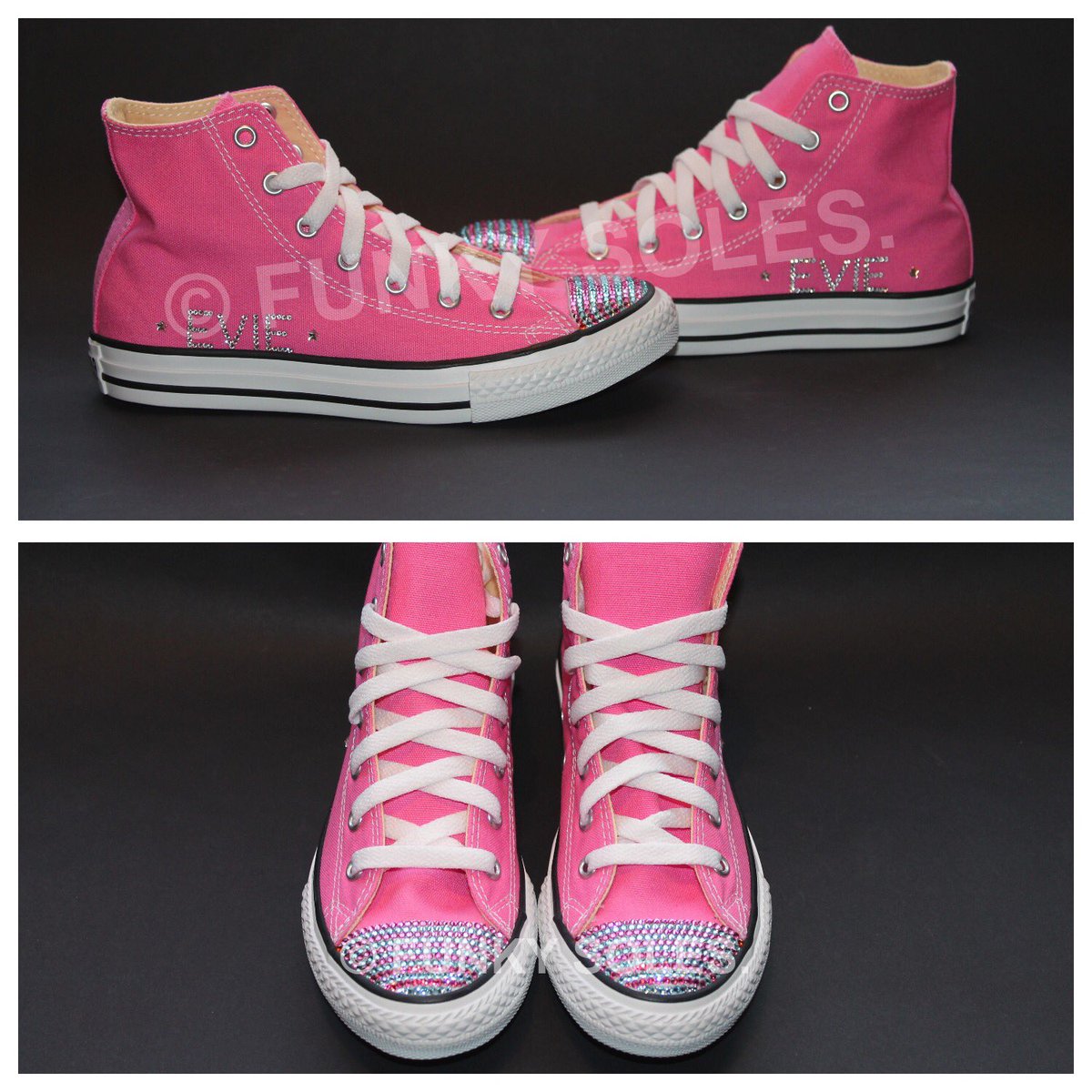 FunkySoles1's tweet photo. Personalised Swarovski Hi Top Converse #funkysoles https://t.co/EiyB1ReDJZ