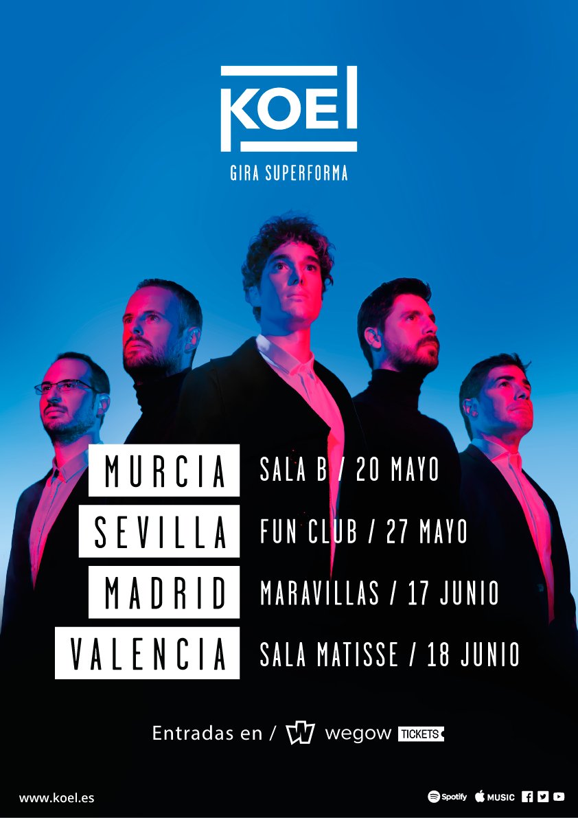 koelband's tweet photo. Todas las entradas disponibles en @wegowES! https://t.co/G6Vzv4fUDl #Superforma #Gira2016 #Entradas https://t.co/9FPETY0OVA