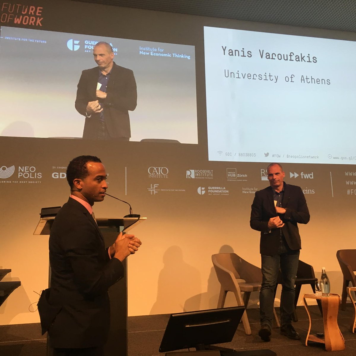 FuturICT's tweet photo. Discussion is on: our problems are all interrelated #FoW @yanisvaroufakis https://t.co/SICidJmEWt