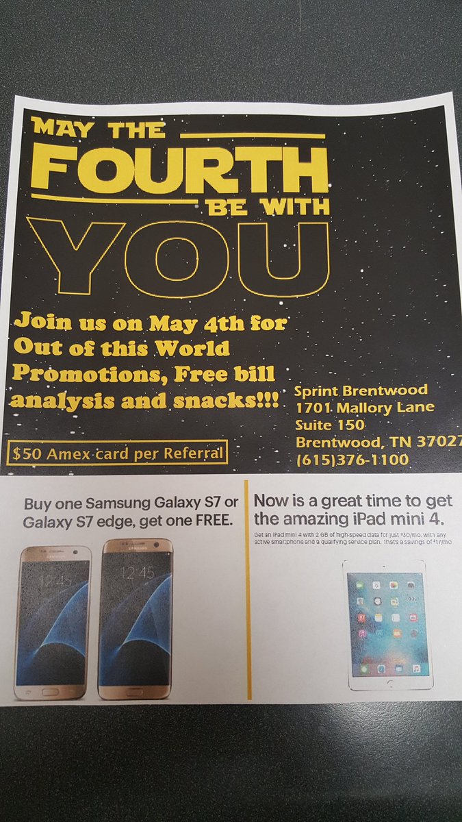 RandyDeLaSelva's tweet photo. #MayTheFourthBeWithYou #StarWarsDay #sprint #getinthering @SprintTAG @HollyJoyRamos @BSMiller1  @Carol_Anderson4 https://t.co/4yO58kxU7Y