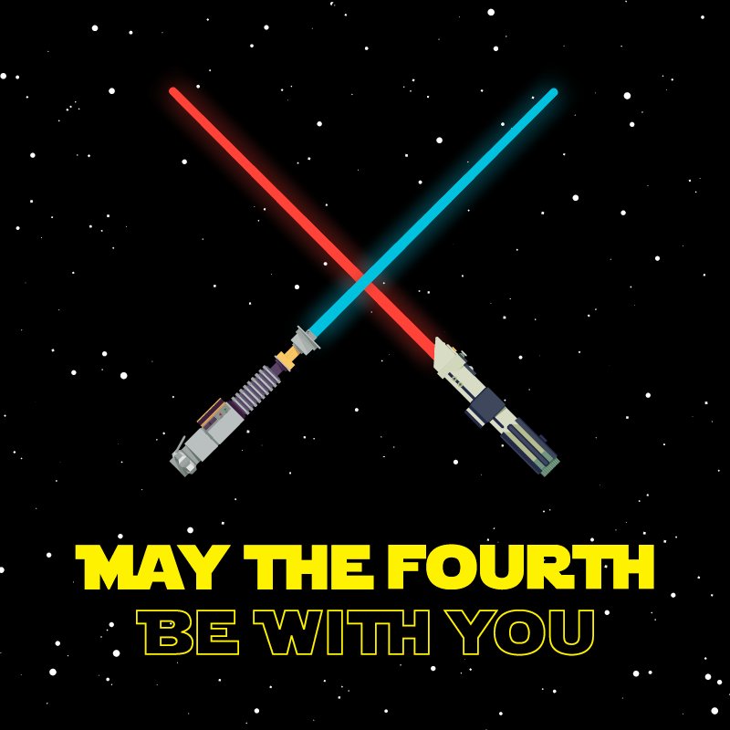 TeamMultiverse's tweet photo. On behalf of all of the #StarWars junkies in the office -- #MayTheFourthBeWithYou #MVMG https://t.co/ojStUpRQMb