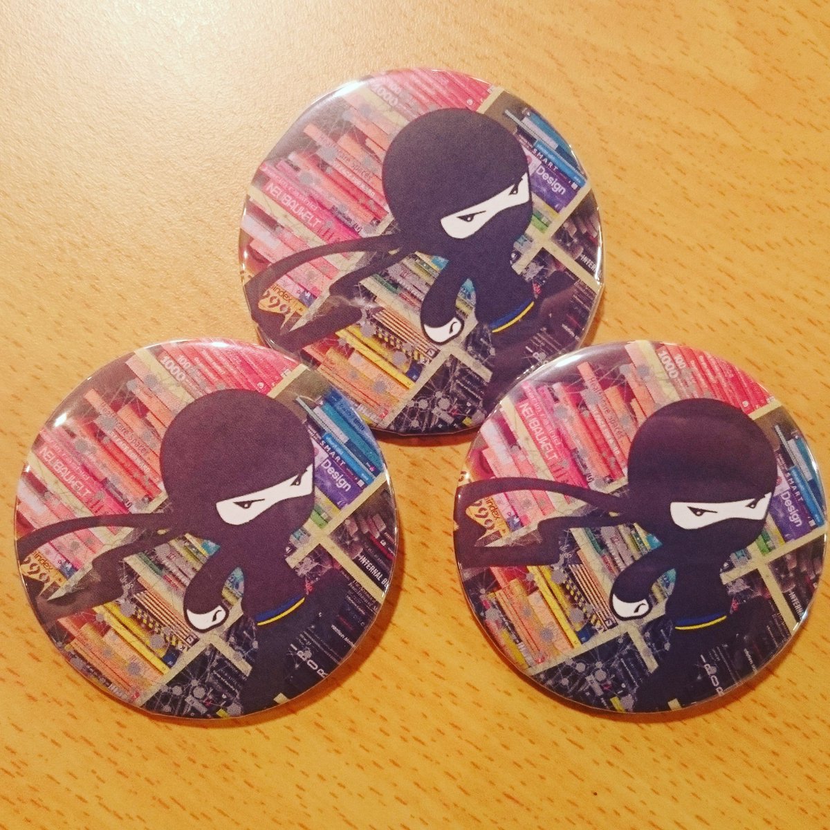 brawbukes's tweet photo. Made the long-awaited badges for the Library Ninjas today, hoorah! #librariesarecool #schoollibrary #libraryninjas https://t.co/MgmuoAdhkE