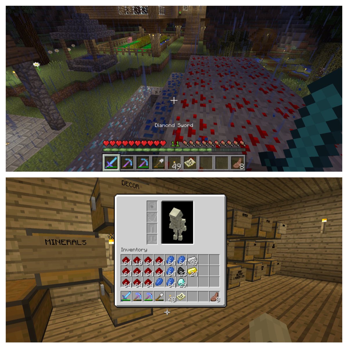 thesethgaming's tweet photo. Before and After picture #MinecraftXbox1 https://t.co/YR6uqYrgin