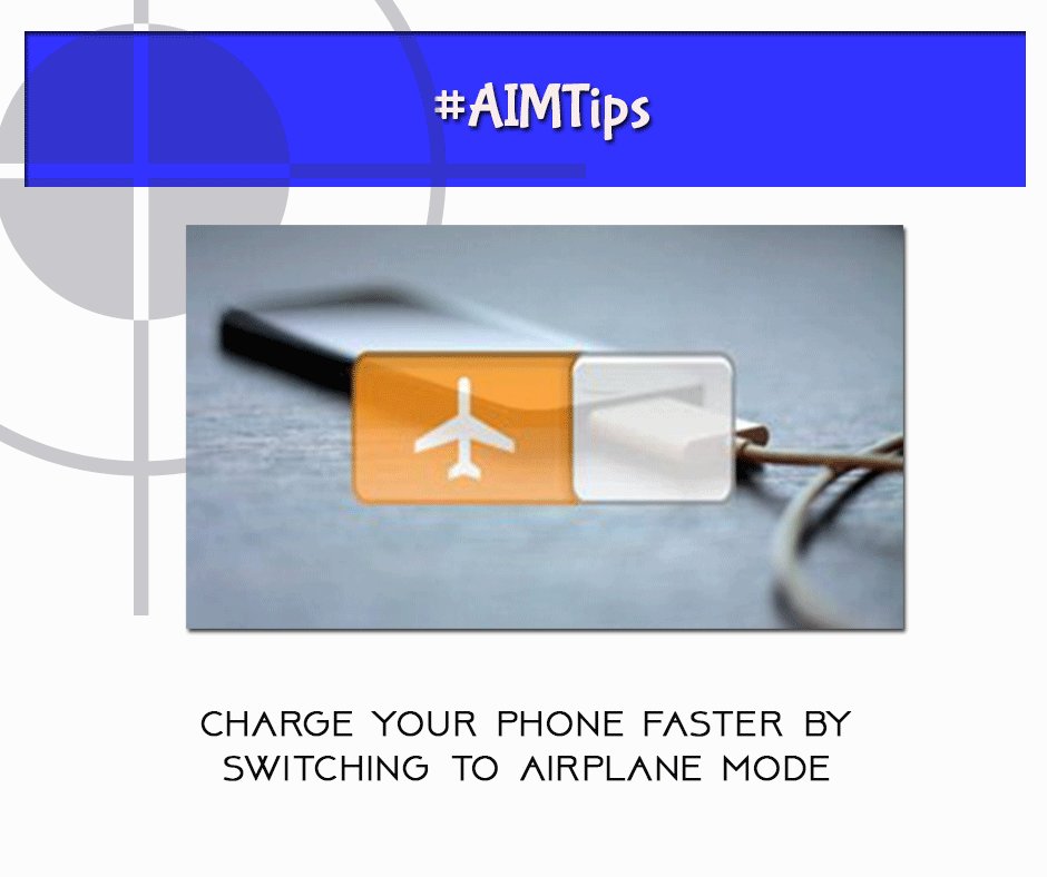 AIMServicestech's tweet photo. Of course, you need to use your phone and the battery is almost dying! #AIMTips airplane mode! https://t.co/x01kb3XRQL