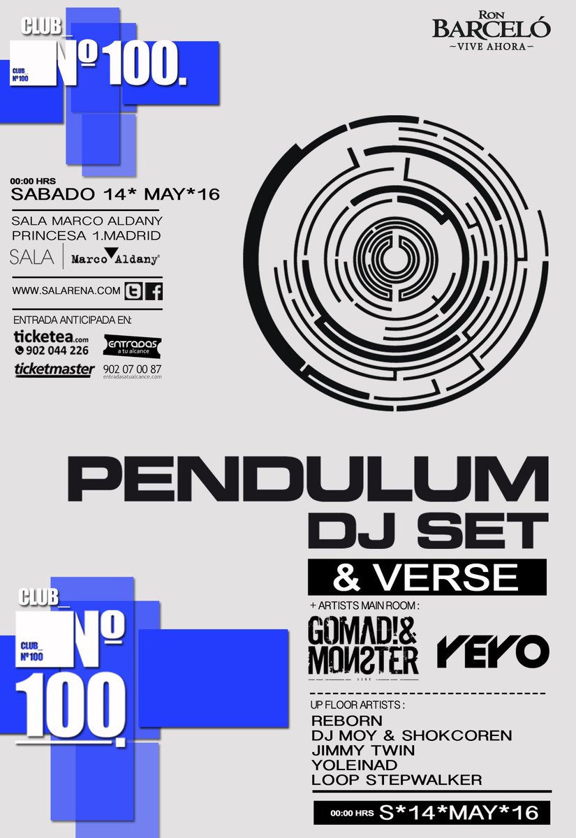 d_esteban89's tweet photo. Proximo sabado 14! No te lo pierdas
#pendulum100 https://t.co/TNgWDWRrWk