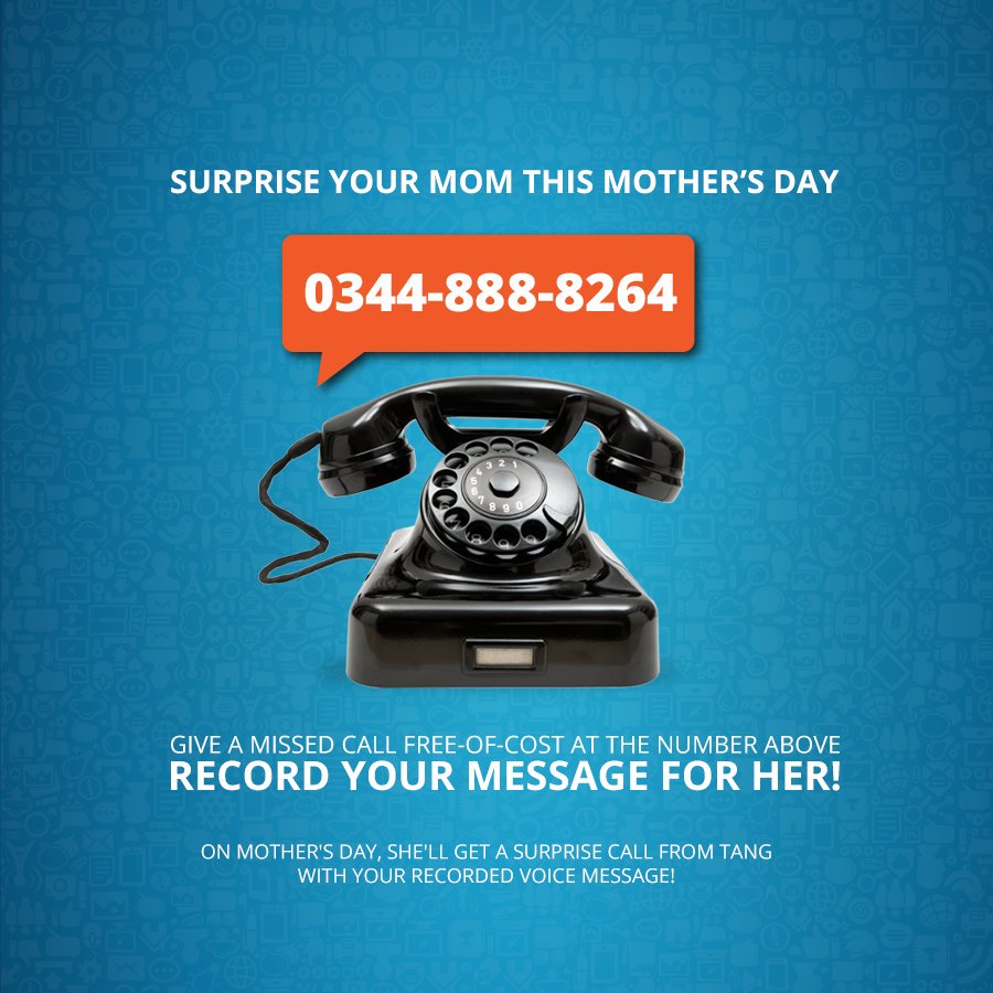 BrandaddysPK's tweet photo. Have you recorded the message for your Mom yet ? #FromMeToMom #TangMissedCall https://t.co/voRfbByVA5
