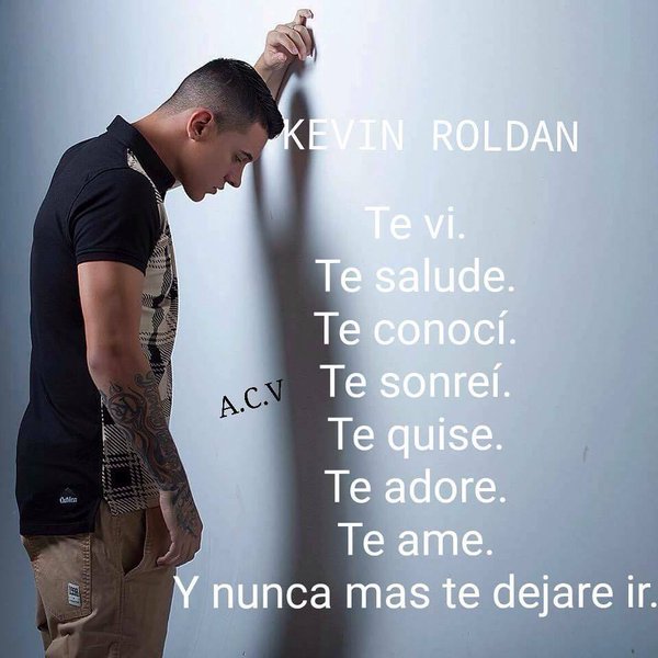 krfanspasto's tweet image. K-evin R-epresenta F-elicidad A-mor N-obleza S-entimiento #KRFANS  #FansParaSiempre @KEVINROLDAN  #ElNumberOne