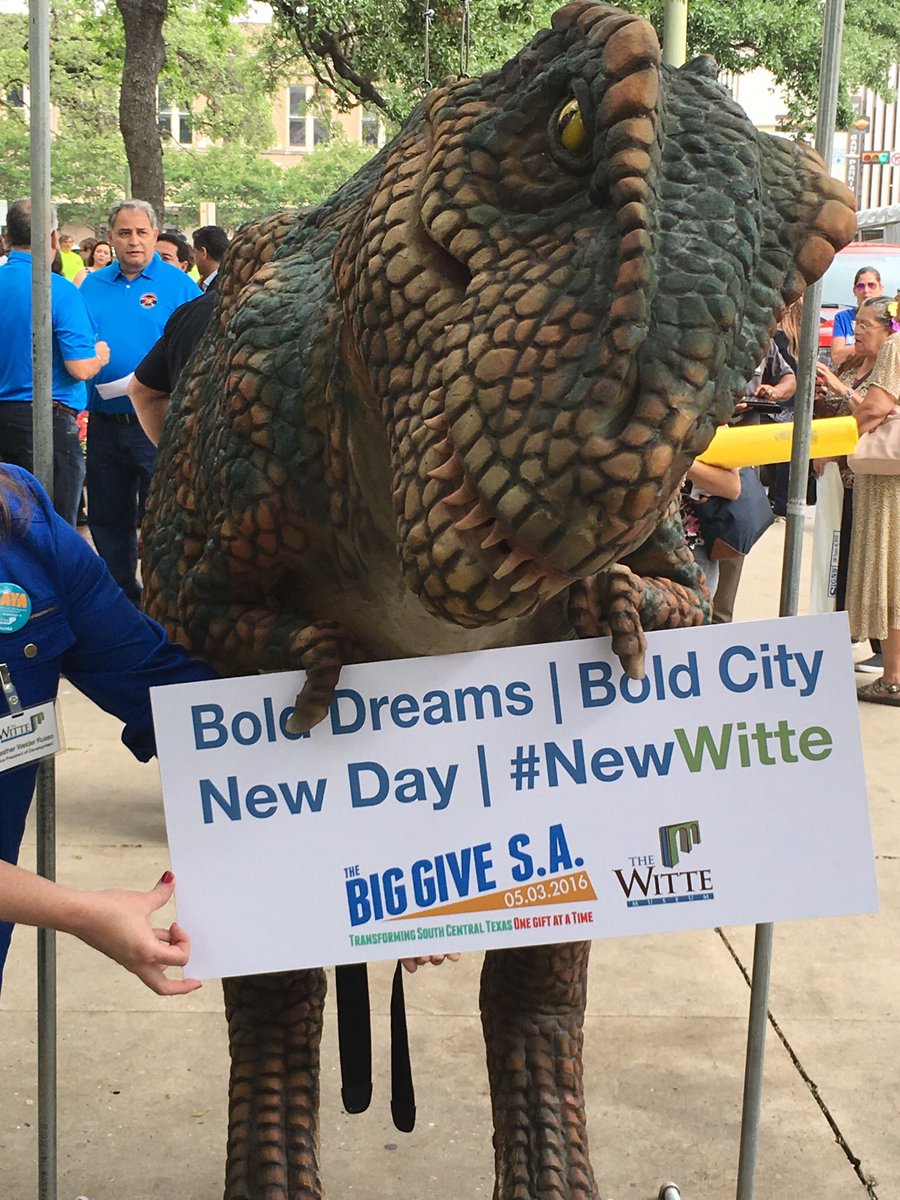 WitteMuseum's tweet photo. #TexRex wants you to keep GIVING!We're at $3,755! Keep it up! #BigGiveSA https://t.co/PXKHChGkVv https://t.co/fy0YEDo2iL