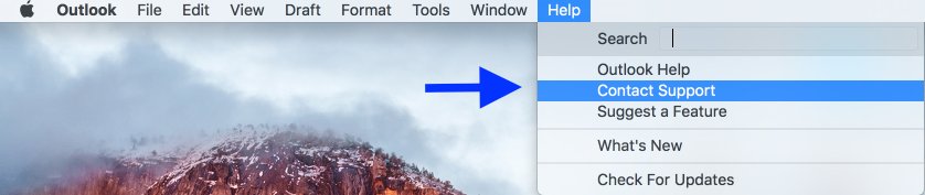 zanchu_msft's tweet photo. Have a question on Mac Outlook? Run into issues? Contact Support from Help menu: https://t.co/YSkfGjFH1W https://t.co/t698kHjWyH