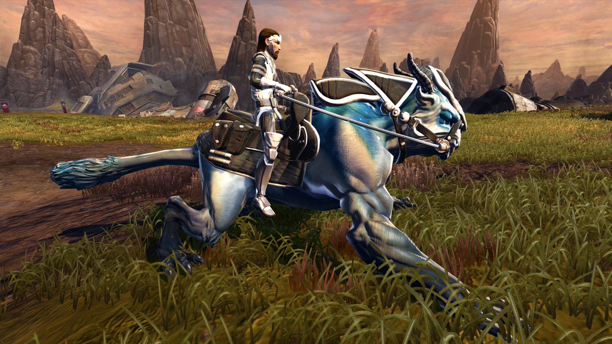 SWTOR's tweet image. The Plunderer Pack officially went live yesterday on the Cartel Market! Hop on your new Stormcrest Vorn Tiger today!