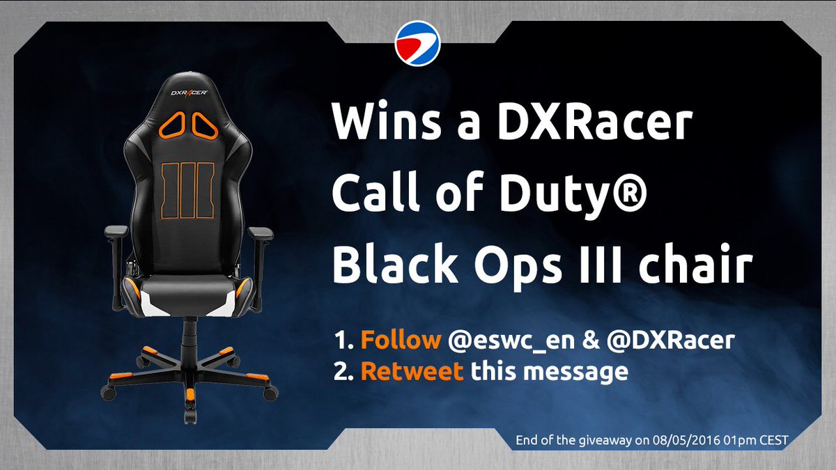 eswc_en's tweet photo. DXRacer Giveaway!

- Follow @eswc_en &amp; @DXRacer
- RT to win

https://t.co/j9r9JiIS4L https://t.co/qlq6tjvg6h