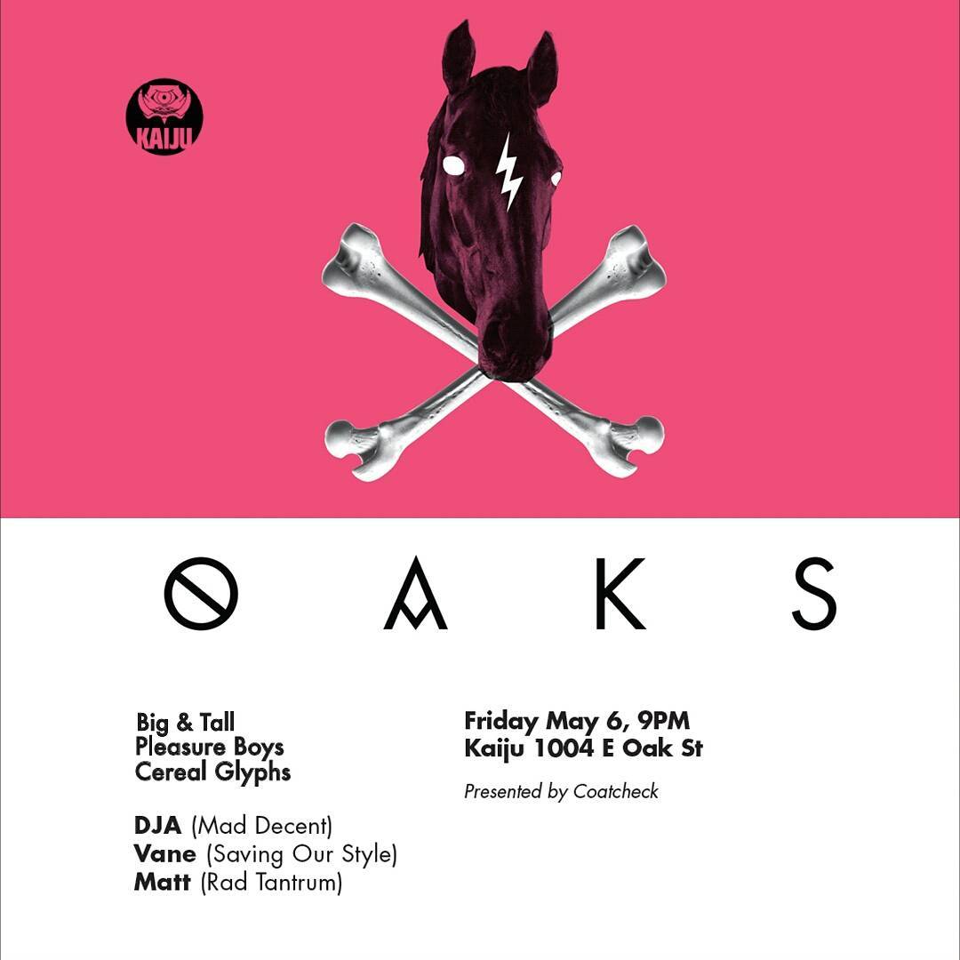 RadTantrum's tweet image. Friday night! @ Kaiju for an Oaks night w/ @DerekAllenDJA, @BigAndTall502, Pleasure Boys, Cereal Glyphs and Vane