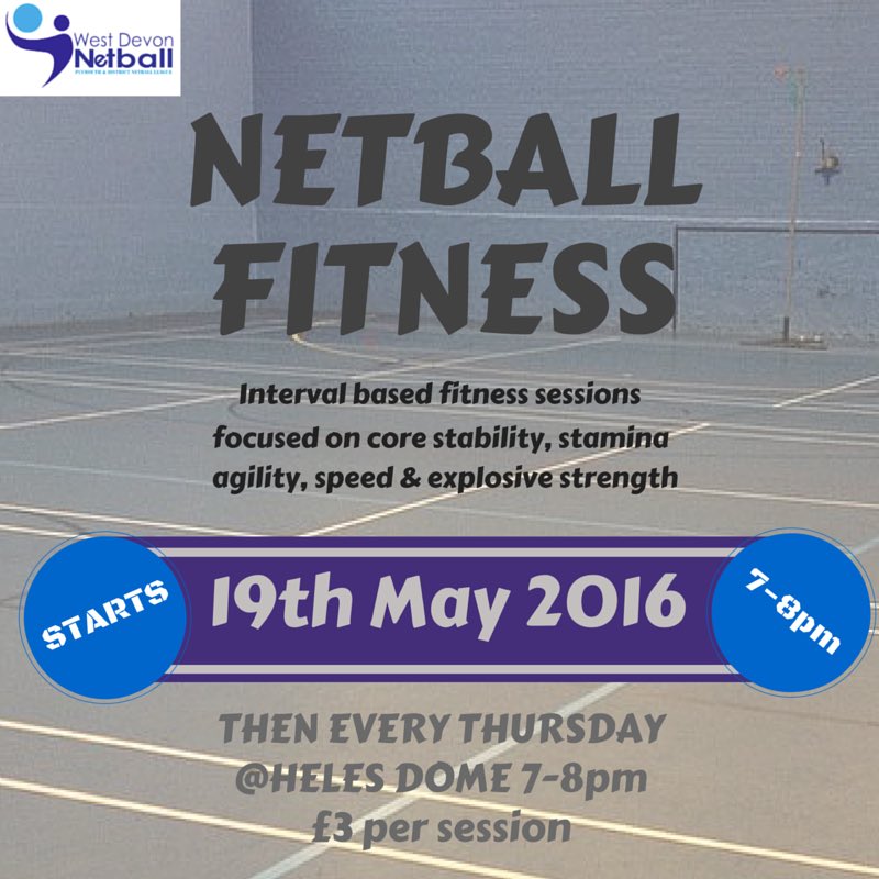 Netball Fitness coming to Heles School starting Thursday 19th May 7-8pm. #netball #fitness