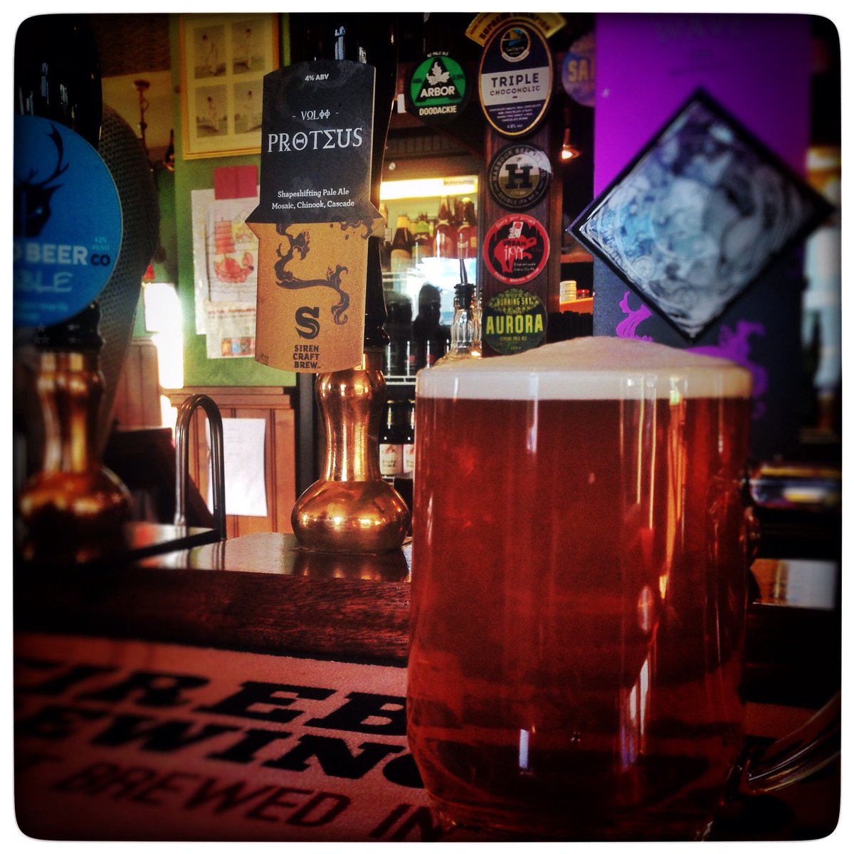 Siren, Proteus 4% £3.40 @ The Southover. Verdict 10/10. Absolutely gorgeous pale ale, very dry and very hoppy.