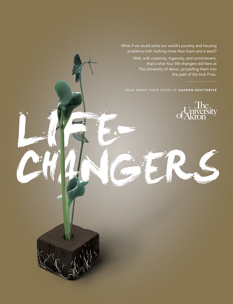 uakron's tweet image. See how a simple idea can impact millions. Uakron.edu/Thrive #Thrive #hp16 #socent #hultprize