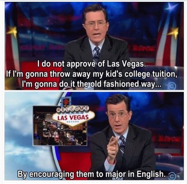 smbahr14's tweet photo. No, @StephenAtHome, no! #Traitor @EnglishMajorPrb @EnglishMajProbs https://t.co/h4PGH6SB5K
