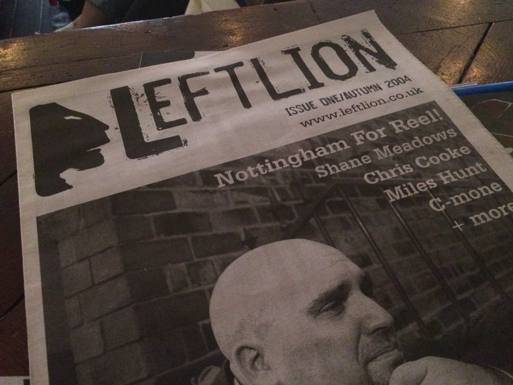 At <a href="/Raw_Print/">Raw Print</a> listening to Nottingham's <a href="/LeftLion/">LeftLion Magazine Nottingham</a> - amazing to see their first ever issue from 2004. #printsnotdead