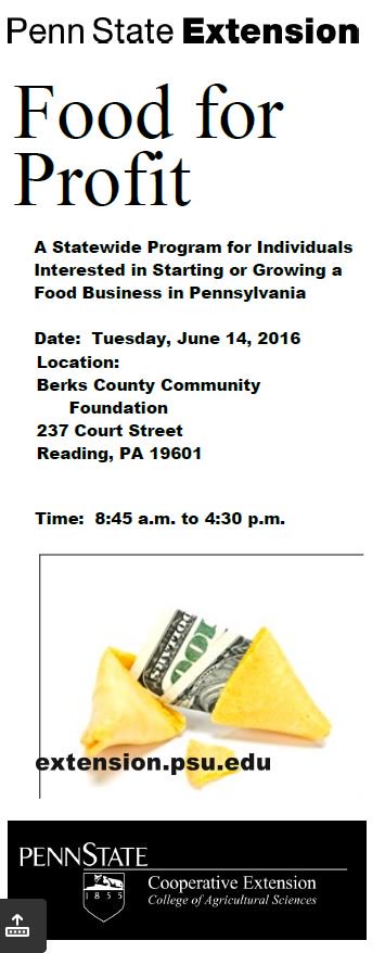 BerksCountyAg's tweet photo. Join us and Penn State Extension for 'Food for Profit' on June 14 at the @BerksFoundation. https://t.co/x4ECriiLtq https://t.co/0Bl7lnZwGG
