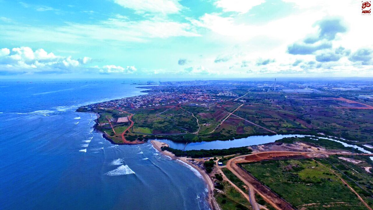 SKTAeroshutter's tweet image. Beautiful blue skies in Kpone, over the point at which the Gao lagoon enters the sea. #Ghana