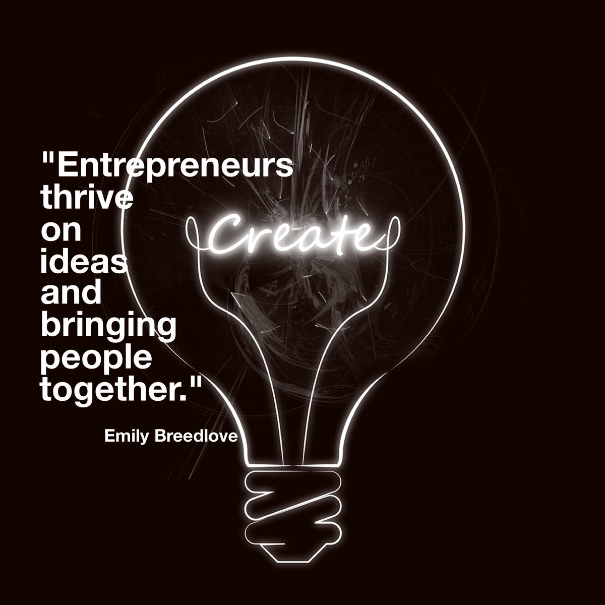 Soloprenur's tweet photo. "Entrepreneurs thrive on ideas and bringing people together." - Emily Breedlove #GrowingEShip https://t.co/l1r6LrLgCV