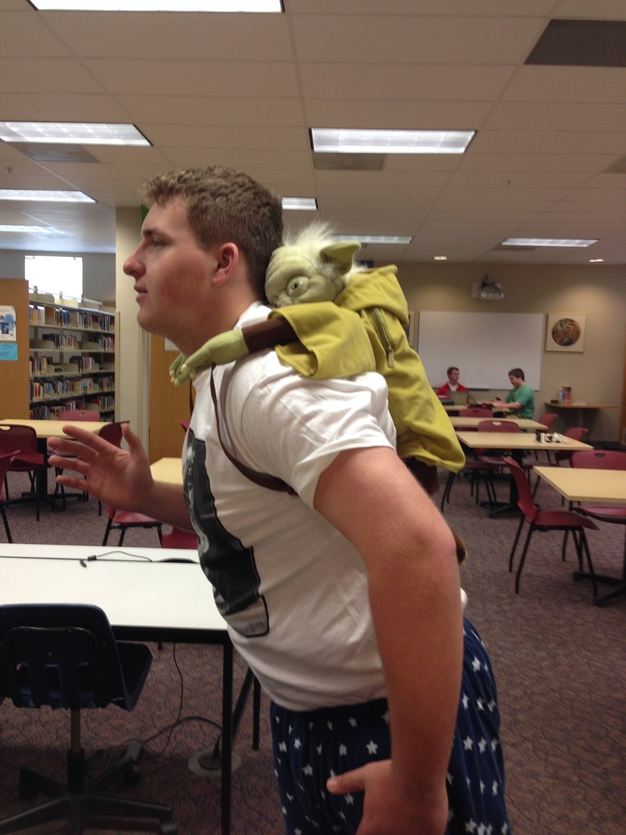 DeaconsRead's tweet photo. Jedi training in the library. #MayThe4thBeWithYou #JP2Story https://t.co/H4QiPwX8nX