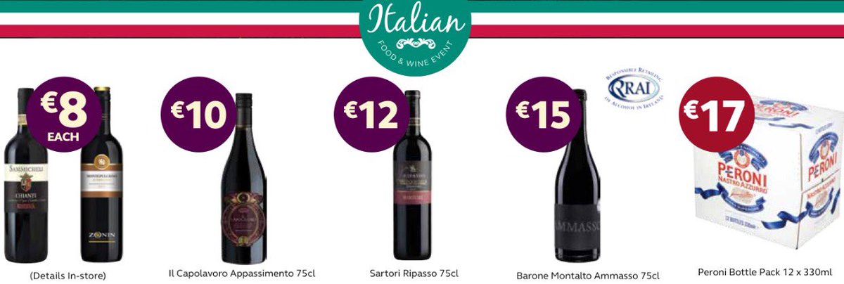 The best of Italy <a href="/SuperValuIRL/">SuperValu Ireland</a> &amp; I threw in a beer-cause I enjoy it also! No matter the price it's all great value👌