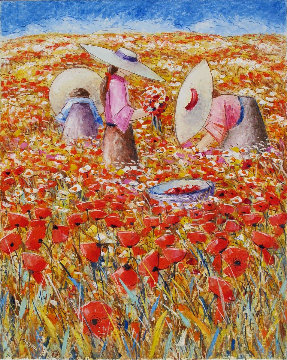 "Figures from the poppies", oil on canvas, cm 40x50 - 2010