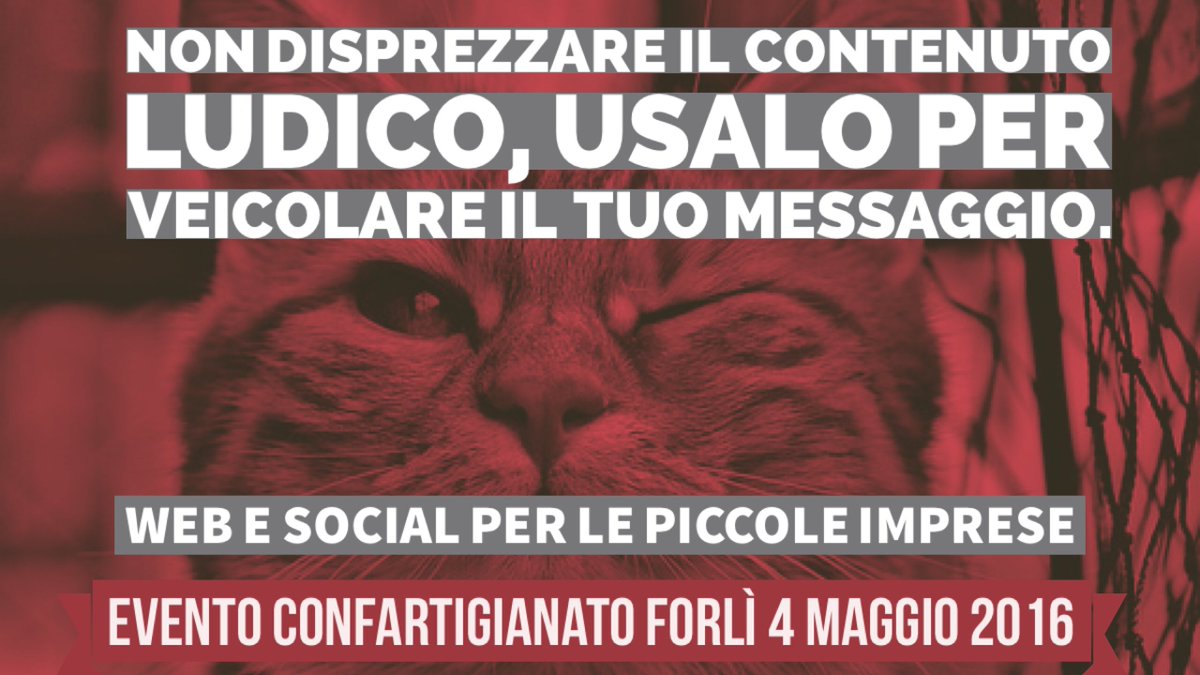 webvandilli's tweet image. In diretta dal #SocialConf16 Forlì: “Usa a tuo favore i contenuti ludici” #pensierilaterali #SMcosi