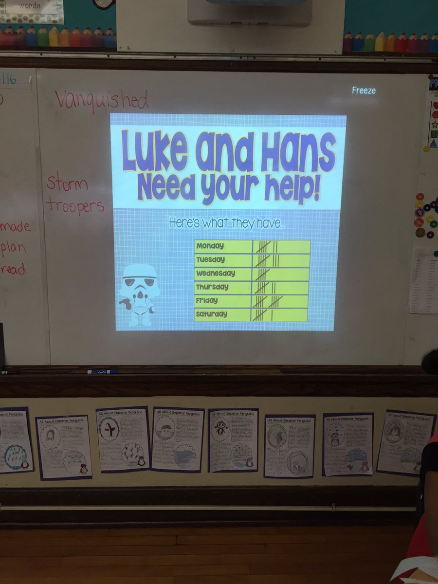 MsKallertEDU's tweet photo. A little Star Wars data collection happening today! #MayThe4thBeWithYou @WeehawkenTSD https://t.co/jNLVyFbMni