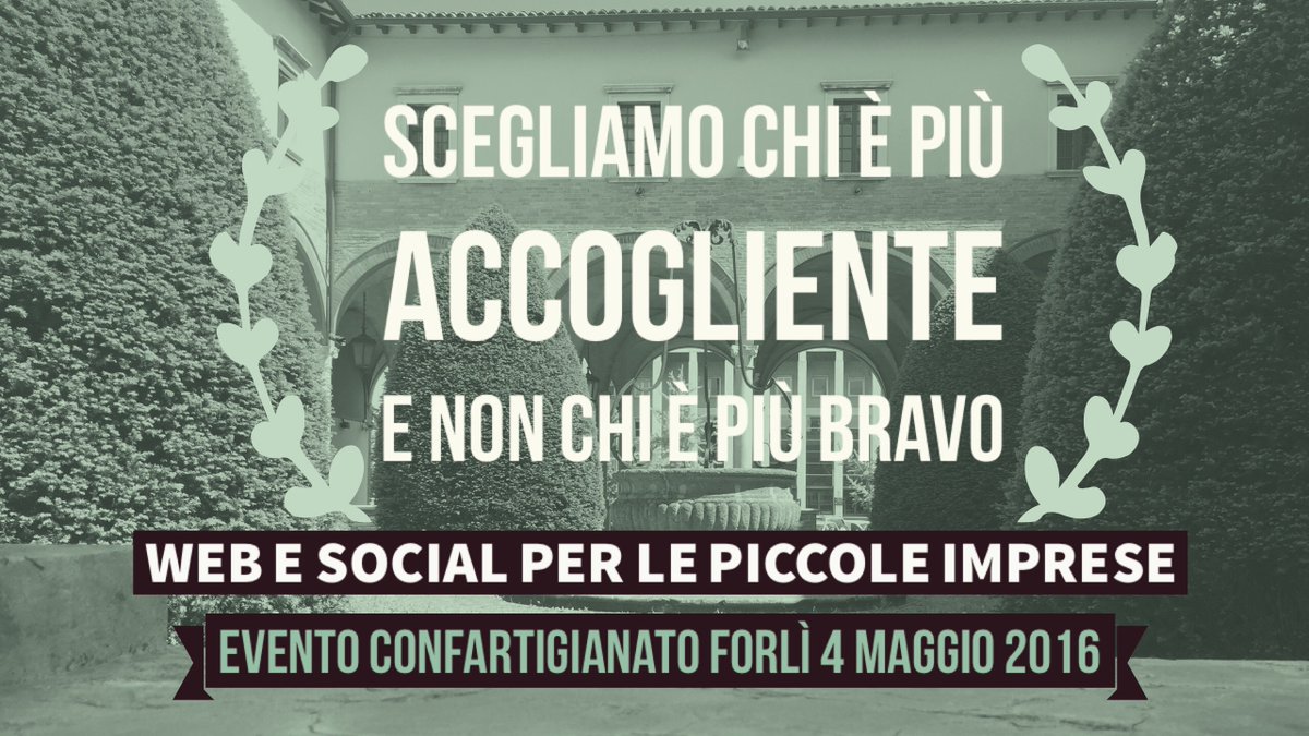 webvandilli's tweet image. In diretta dal #SocialConf16 Forlì:“Il #socialcare è più importante del prodotto ormai. #pensierilaterali #SMcosi