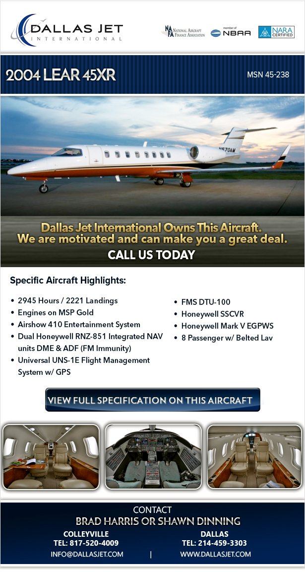 leader_luxury's tweet image. 2004 Lear #45XR – Price Reduced – Must Sell @dallasjet #bombardier #learjet45xr #bizjet ow.ly/4nqiI1