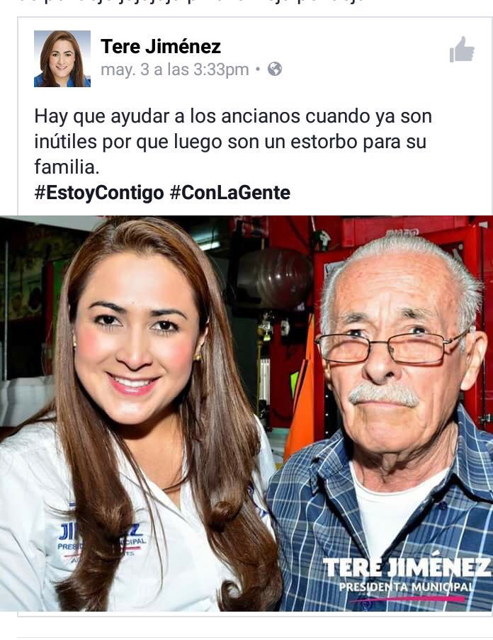 FictionMex's tweet image. Y así sigue la clase política burlándose del pueblo. Tere Jiménez #LadyAncianos