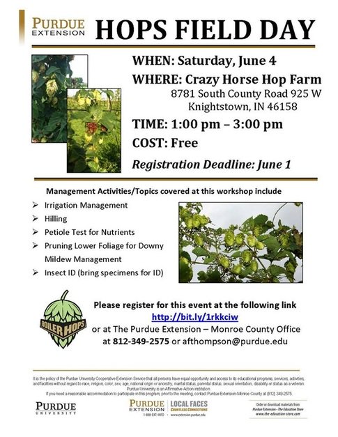 IndianaOnTap's tweet photo. Interested in growing hops, but don't know where to begin? Check out Hops Field Day in June https://t.co/CaDsCqWqCw https://t.co/dlYqztawS6