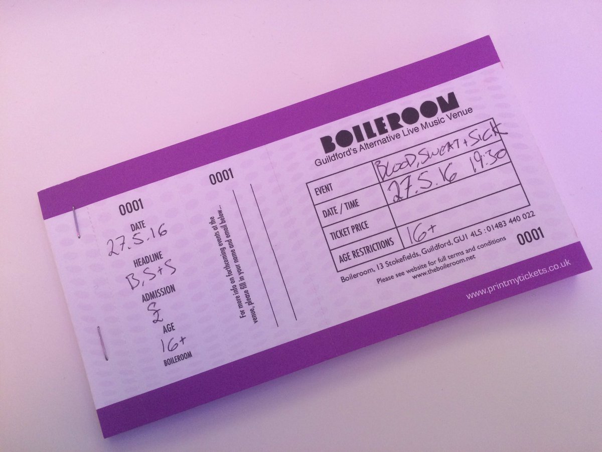 Got some physical tickets to sell around the #Guildford area now! They're purple to honour #Prince and cost £6! Yes!