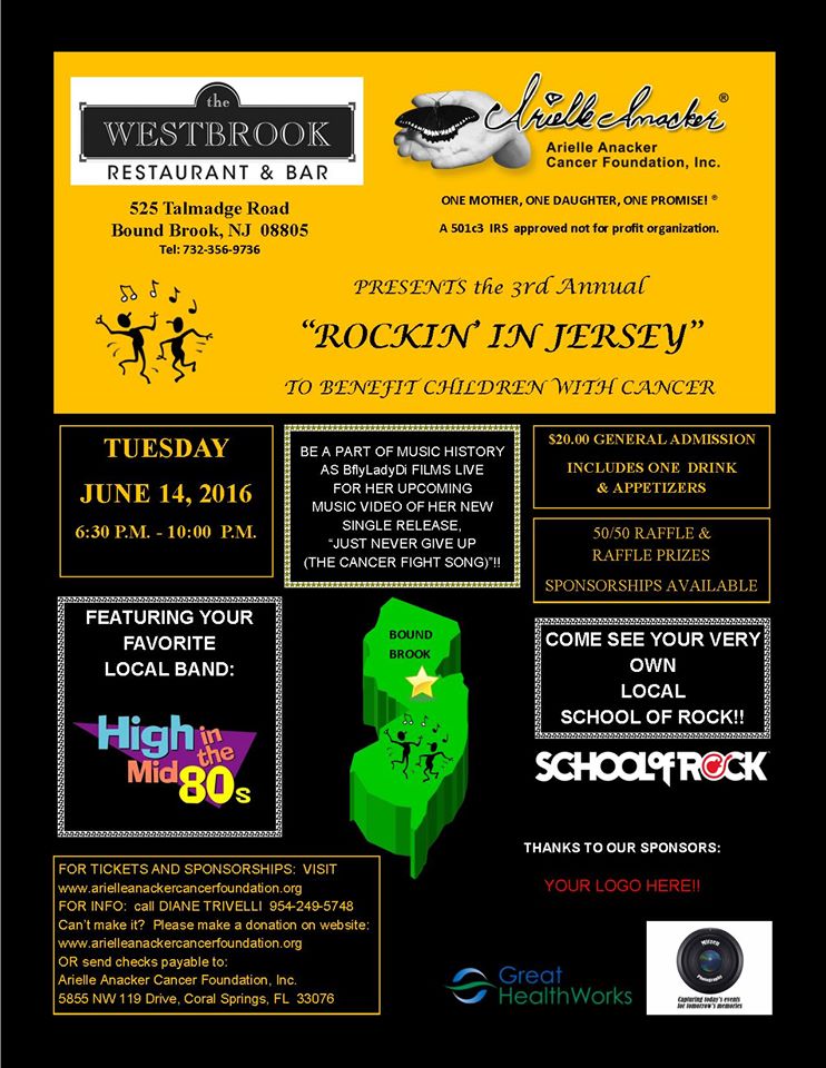 ArielleAnacker's tweet photo. AACF invites you to join us “3rd “Rockin’ in NJ” to Benefit Children with Cancer,  6/14/16 https://t.co/vs6XTvYsgA https://t.co/sEIxxSpvH2