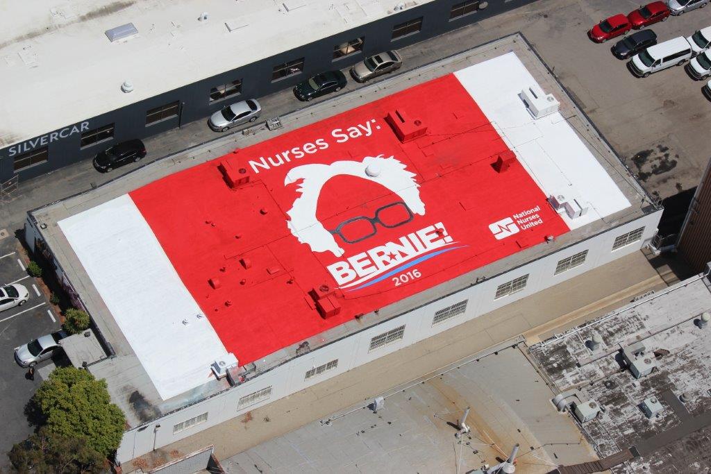 RoseAnnDeMoro's tweet photo. Idea 4 a billboard on the visual flight path at LAX came from one of you sending me a message. Thanks! #FeelTheBern https://t.co/iUOr3h25ep