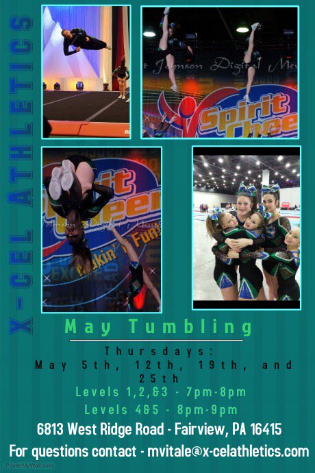 xcelathletics's tweet photo. Join us for tumbling on Thursday in fairview! 💚💙 https://t.co/XTQorvPJRc
