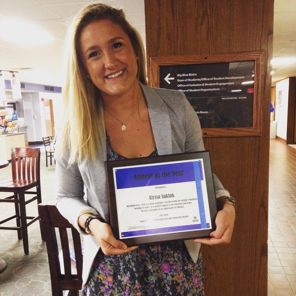 MillikinWBB's tweet image. Congrats to Alyssa on receiving the Athlete of the Year @ the Student Development Leadership &amp;amp; Scholarship awards!