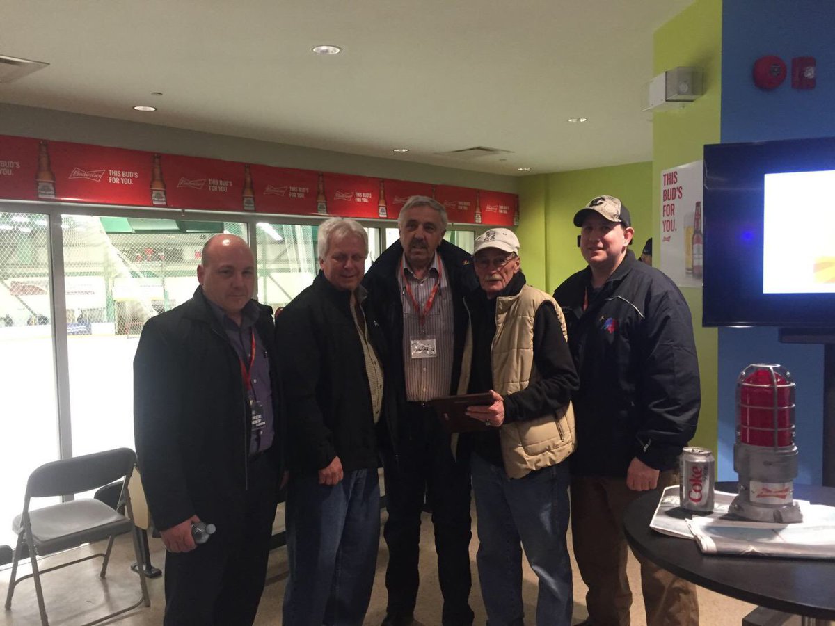 Sonny McLellan receiving his Volunteer Award for ROC 2 tonight at the Fred Page Cup. Congrats &amp; Thanks!! <a href="/HockeyNB/">Monad ⨀</a>