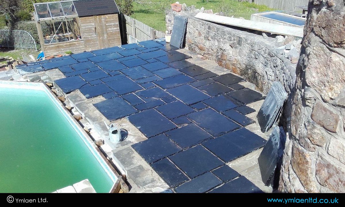 YmlaenLtd's tweet photo. Final Stages of Llanmadoc pool renovation project. Hand cut classic stone now being laid #quality #beautiful #patio https://t.co/ScLJ3FtY67